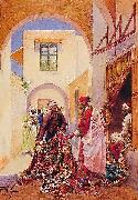 Giulio Rosati Les marchands de tapis oil painting artist